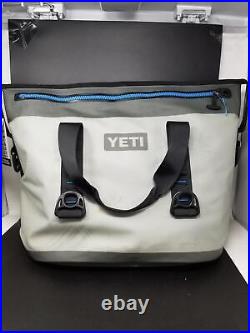 YETI Hopper Two 30 Portable Cooler, Fog Gray / Tahoe Blue (Stains)