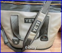 YETI Hopper Two 30 Portable Soft Cooler Bag Tote Green Tan Orange Zipper Broken