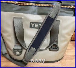 YETI Hopper Two 30 Portable Soft Cooler Bag Tote Green Tan Orange Zipper Broken