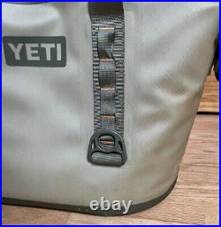 YETI Hopper Two 30 Portable Soft Cooler Bag Tote Green Tan Orange Zipper Broken