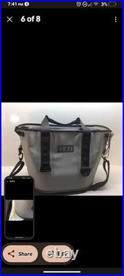 YETI Hopper Two 30 Soft Cooler Fog Gray/Charcoal with Blue Zipper & Shoulder Strap
