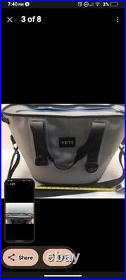 YETI Hopper Two 30 Soft Cooler Fog Gray/Charcoal with Blue Zipper & Shoulder Strap