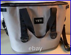 YETI Hopper Two 30 Soft-Sided Cooler Fog Gray/Tahoe Blue Zipper Shoulder Strap