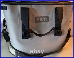 YETI Hopper Two 30 Soft-Sided Cooler Fog Gray/Tahoe Blue Zipper Shoulder Strap