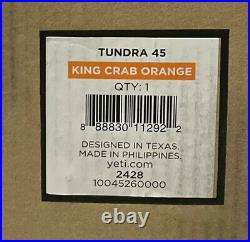 YETI KING CRAB ORANGE TUNDRA 45 COOLER NEW In Sealed Box