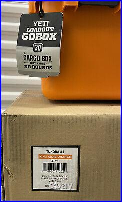 YETI KING CRAB SET- TUNDRA 45 COOLER LOAD-OUT 30 -NEW 45 In Sealed Box
