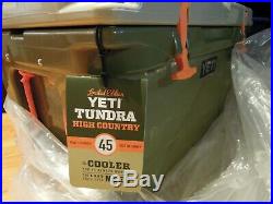 YETI Limited Edition High Country Tundra 45 Cooler, US Made, T-shirt & Camo Hat