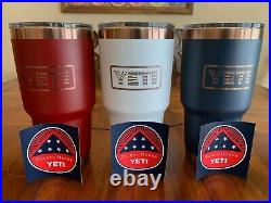 YETI ROADIE 24 CUSTOM COOLER With FOLDS OF HONOR VETERANS RAMBLERS SET With SIDEKICK