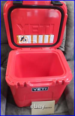 YETI ROADIE 24 RESCUE RED COOLER BRAND NEW withpaperwork Fire EMS Picnic Beach