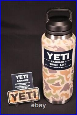 YETI Rambler Drink Bottle 46 oz (1.36L) with Chug Cap TAN CAMO Brand New