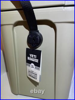 YETI Roadie 24 Cooler Handle Dual Latch Insulated Tan YETI Roadie 24 Cooler Handle Dual Latch Insulated Tan