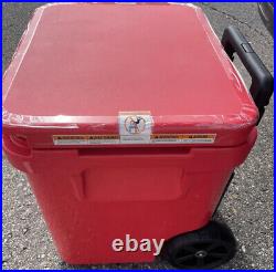 YETI Roadie 48 Wheeled Cooler with Retractable Periscope Handle Rescue Red Used