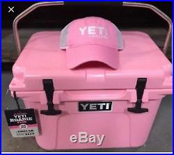 YETI Roadie Pink Cooler 20 with Hat YR20P Discontinued Breast Cancer Edition