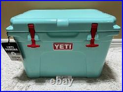 YETI TUNDRA 35 HARD COOLER? CUSTOM-SEAFOAM? WithDRY GOODS BSKT? RED LATCH KIT