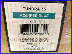 YETI TUNDRA 35 HARD COOLER LTD. ED. AQUIFER BLUE! WithDRY GOODS BASKET, SEE PIC