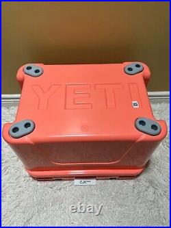 YETI TUNDRA 35 Hard Cooler? CUSTOM-CORAL? WithDRY GOODS BASKET & PINK LATCH KIT