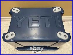 YETI TUNDRA 35 hard cooler CUSTOM NAVY! +DRY GOODS BASKET+LIGHT BLUE LATCH KIT