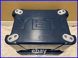 YETI TUNDRA 35 hard cooler? CUSTOM NAVY! +DRY GOODS BASKET+? PINK LATCH KIT