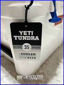 YETI TUNDRA 35 hard cooler CUSTOM WHITE+DRY GOODS BASKET+? BLUE& RED LATCH KIT