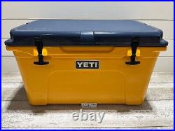 YETI TUNDRA 45? CUSTOM HARD COOLER withDRY GOODS BSKT-LTD ED ALPINE YELLOW withNAVY