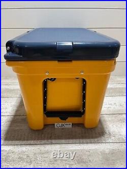 YETI TUNDRA 45? CUSTOM HARD COOLER withDRY GOODS BSKT-LTD ED ALPINE YELLOW withNAVY