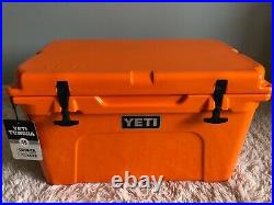 YETI TUNDRA 45 HARD COOLER? KING CRAB? ORANGE? WithDry Goods Basket SEALED BOX