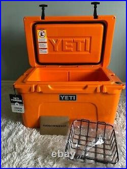 YETI TUNDRA 45 HARD COOLER? KING CRAB? ORANGE? WithDry Goods Basket SEALED BOX