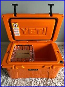 YETI TUNDRA 45 HARD COOLER? KING CRAB? ORANGE? WithDry Goods Basket SEALED BOX