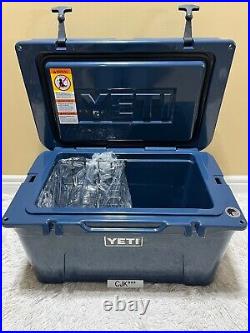 YETI TUNDRA 45 hard cooler+DRY GOODS BSKT NAVY! +YOU PICK COLOR of LATCH KIT