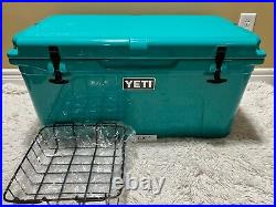 YETI TUNDRA 65 HARD COOLER LTD EDITION-AQUIFER BLUE! WithDRY GOODS BASKET SEE PICs