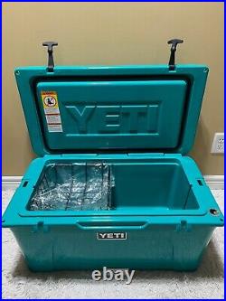 YETI TUNDRA 65 HARD COOLER LTD EDITION-AQUIFER BLUE! WithDRY GOODS BASKET SEE PICs