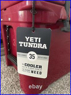 YETI Tundra 35 Cooler, Harvest Red NEW Limited Edition Color- Hard To Find
