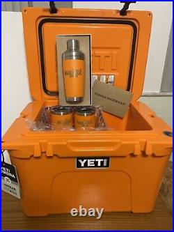 YETI Tundra 35 Hard Cooler. 2 YETI Ramblers, YETI Cocktail Shaker -King Crab NWT