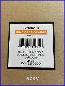 YETI Tundra 45 Hard Cooler King Crab Orange New with tags