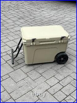 YETI Tundra Haul Portable Wheeled Cooler, Desert Tan, 55, With Ice Pack divider
