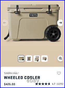 YETI Tundra Haul Portable Wheeled Cooler Desert Tan Brand New