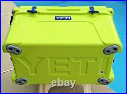 Yeti CHARTREUSE WITH BLUE Trim Tundra 45 Cooler Extremely RARE NWT