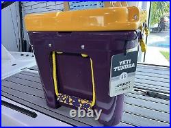 Yeti Cooler 45Q Custom Yellow and Purple With Custom Color Handles/Rope