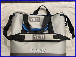 Yeti Cooler Bag Hopper Two 40 Fog Gray/Tahoe Blue EXCELLENT Used Condition