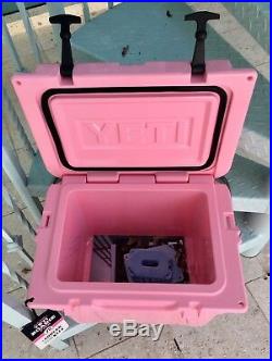 Yeti Cooler Roadie 20 LIMITED EDITION PINK AND Pink Yeti Trucker Hat Boating NWT