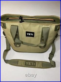 Yeti Hopper 20 Soft Cooler Bag Tote Zipper Issue Tan Blaze Orange Read Desc