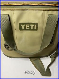 Yeti Hopper 20 Soft Cooler Bag Tote Zipper Issue Tan Blaze Orange Read Desc