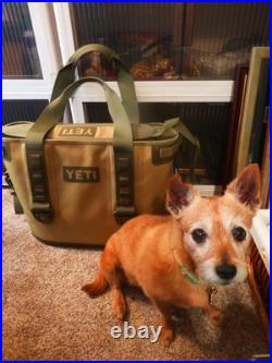 Yeti Hopper 20 Tan and Green with Orange Interior and Zipper Cooler / Carrier