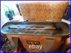 Yeti Hopper 20 Tan and Green with Orange Interior and Zipper Cooler / Carrier