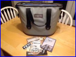 Yeti Hopper 30 Portable Cooler Fog Gray/Tahoe Blue Used Only Once