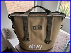 Yeti Hopper 40 Soft Portable Leakproof Cooler Tote Bag Field Tan Blaze Orange