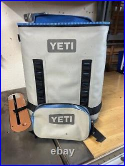 Yeti Hopper BackFlip 24 Soft Sided Backpack Cooler- Gray/blue W / Front Pouch