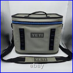 Yeti Hopper Flip 18 Portable Soft Cooler Carry Bag Gray/Tahoe Blue