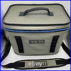 Yeti Hopper Flip 18 Portable Soft Cooler Carry Bag Gray/Tahoe Blue