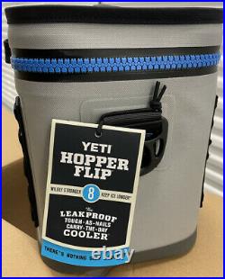 Yeti Hopper Flip 8 Soft Cooler Fog gray Tahoe Blue Discontinued Rare NEW